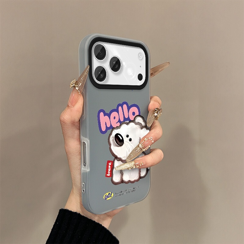 Hello Crooked Dog Suitable for Apple 17Promax Mobile Phone Case Iphone16 Anti-Fall 15 Two-In-One Jelly Case 13 Hello Crooked Dog Suitable for Apple 17Promax Mobile Phone Case Iphone16 Anti-Fall 15 Two-In-One Jelly Case 13
