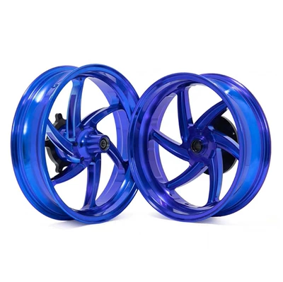 Suitable for Yamaha Xmax300 Front Motorcycle wheel hub - a-pair-of-blue-front-and-rear-wheels