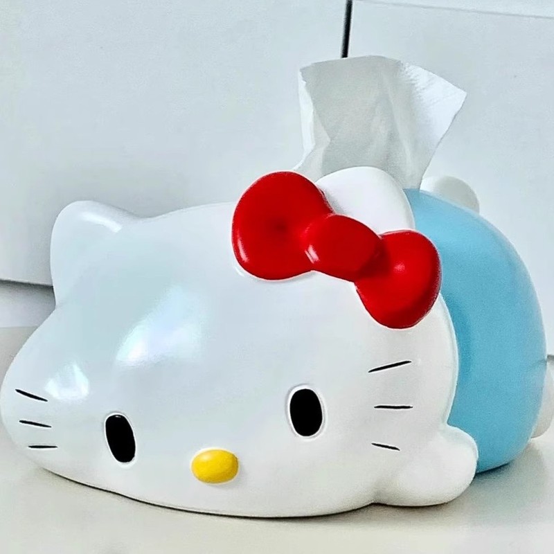 hellokitty纸巾盒可爱趴趴小猫抽纸盒创意居家卡通餐巾纸收纳盒|undefined