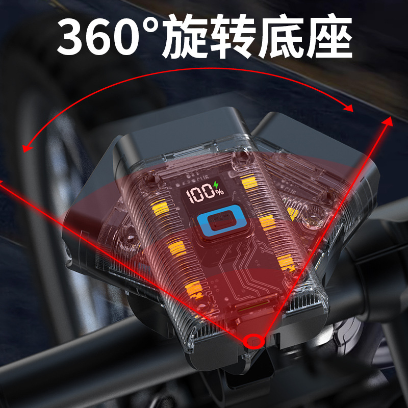 Nueva luz brillante doble cabeza de bicicleta luz de bicicleta de montaña al aire libre luz delantera USB carga equipo de viaje transparente luz de viaje nocturno