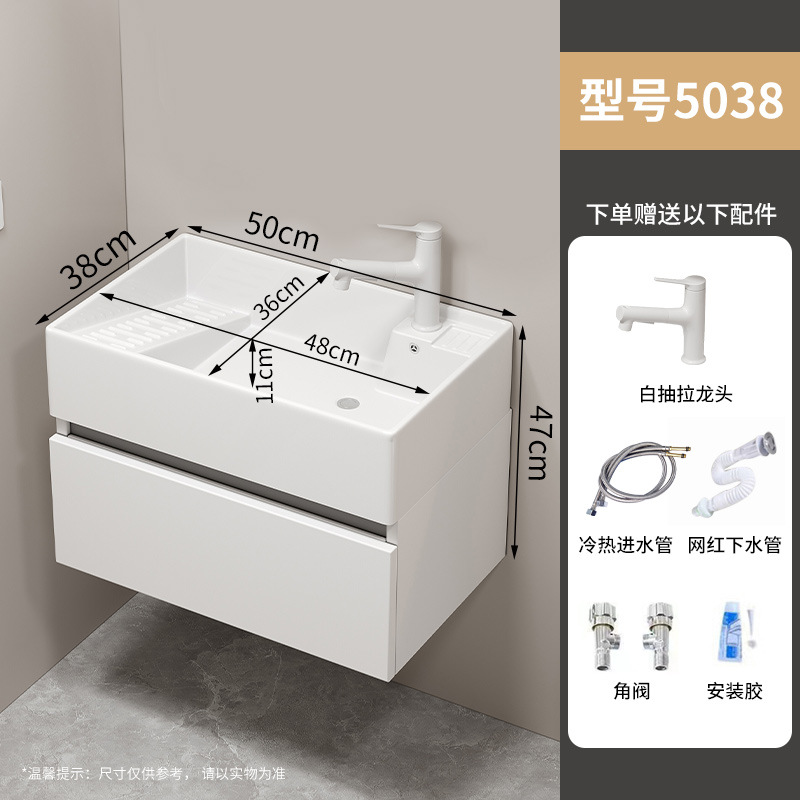 5038 lavabo elegante gabinete blanco grifo blanco