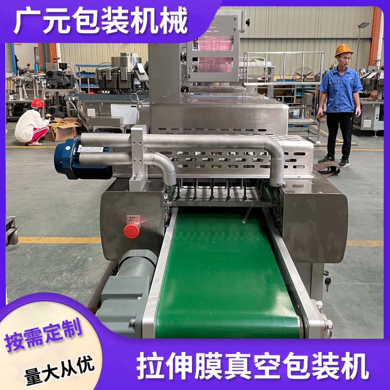 面条鱼筱面鱼拉伸膜真空包装机 甜晒鱼连续拉伸膜真空机 封口机械