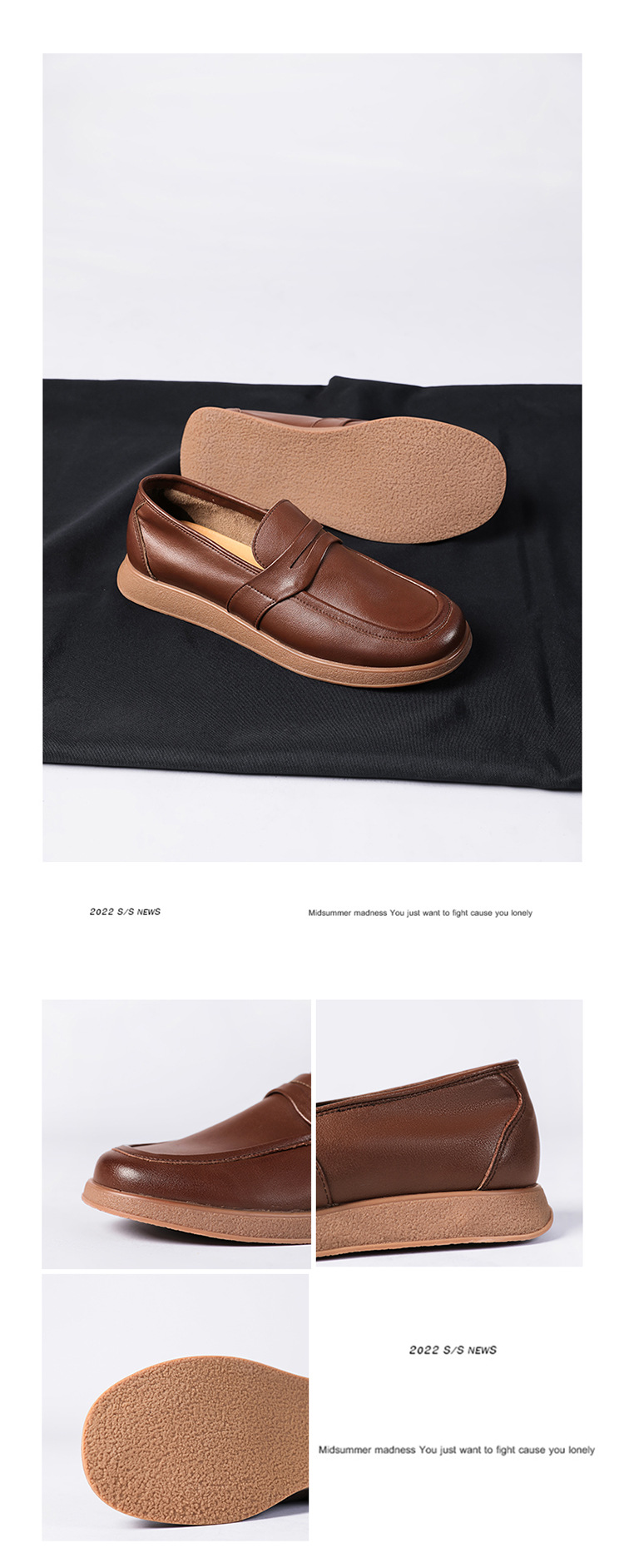 New square head leather shoes men's business soft bottom breathable casual shoes_vogvips.com