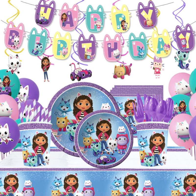 Explosive Gaby Doll Adventure Theme Birthday Party Supplies Birthday Party Decoration Disposable Tableware suit Explosive Gaby Doll Adventure Theme Birthday Party Supplies Birthday Party Decoration Disposable Tableware suit