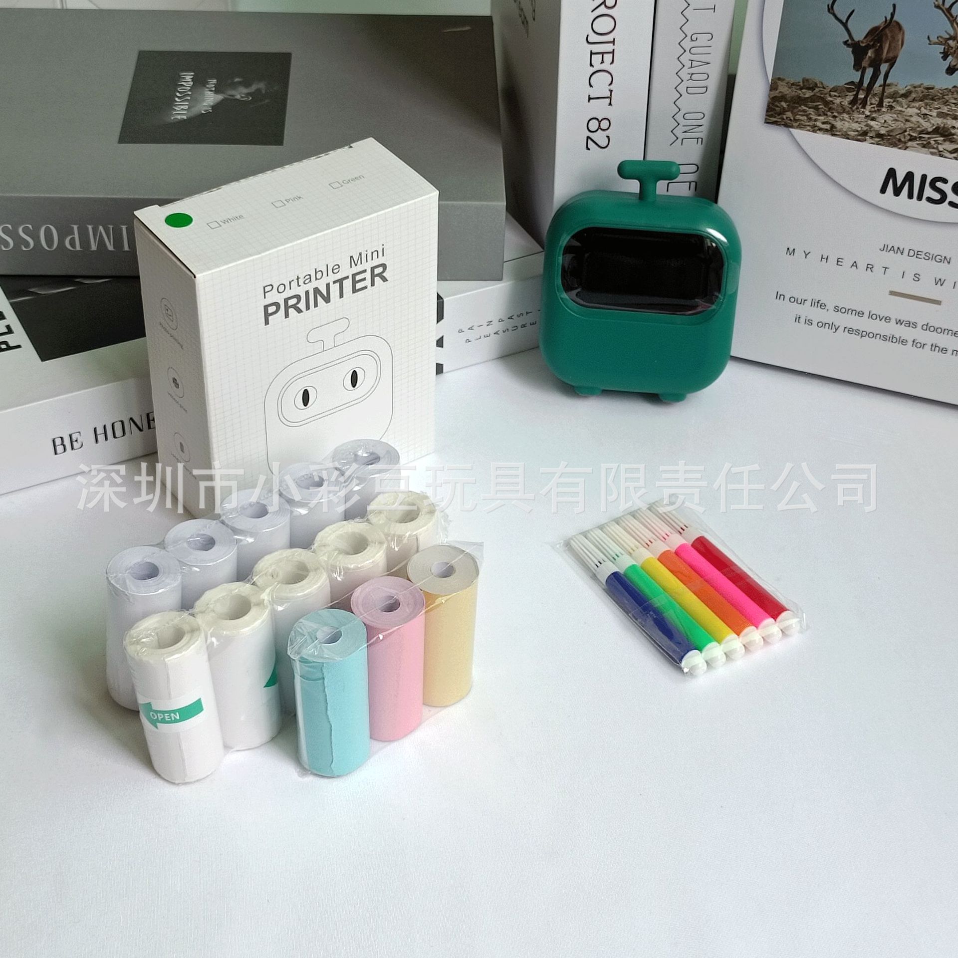 X2 녹색 + 감열지 5개 + 접착지 5개 + 색지 3개 + 색펜