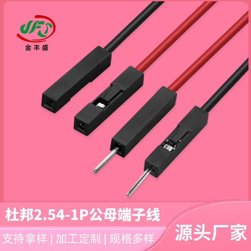 Dupont 2.54 Pitch Red and Black Terminal Wire Digital Equipment Air Docking Pin Seat Wire Harness Power Connection Wire 1P