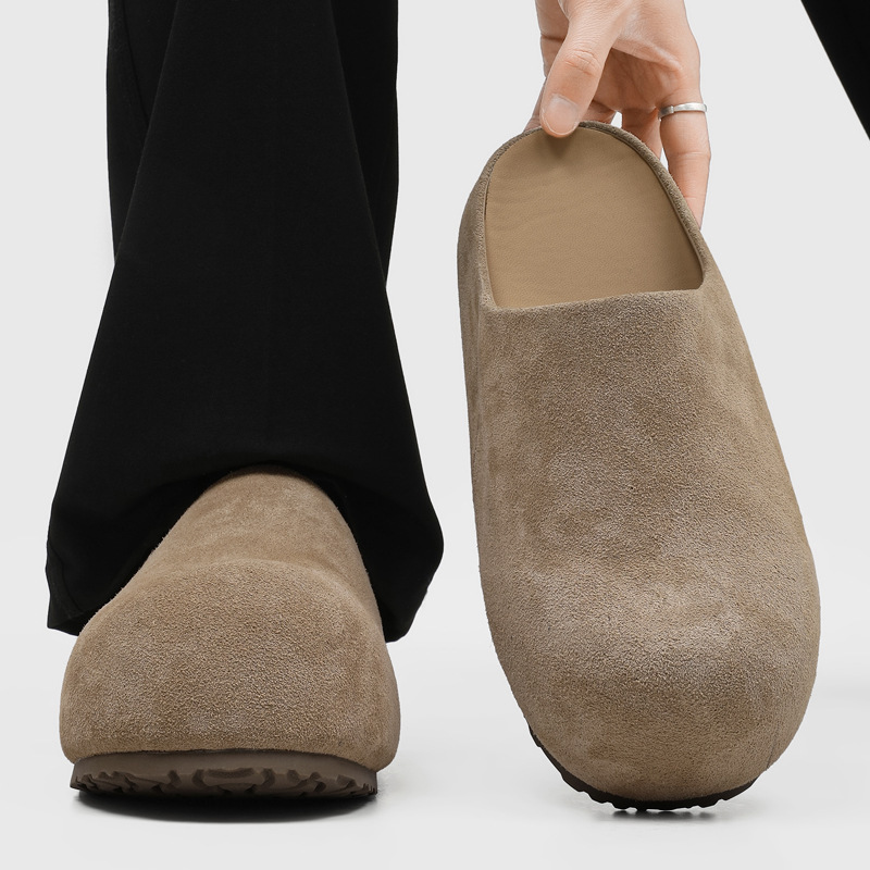 Half-Closed Lightweight Casual Office Clogs Birkenstock Shoes Men's New Suede Mules 25172-J
