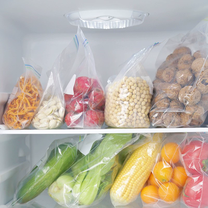 【Spot】Fresh-keeping sealed bag Food grade refrigerator Food bag Packaging bag Zipper disposable sealing bag