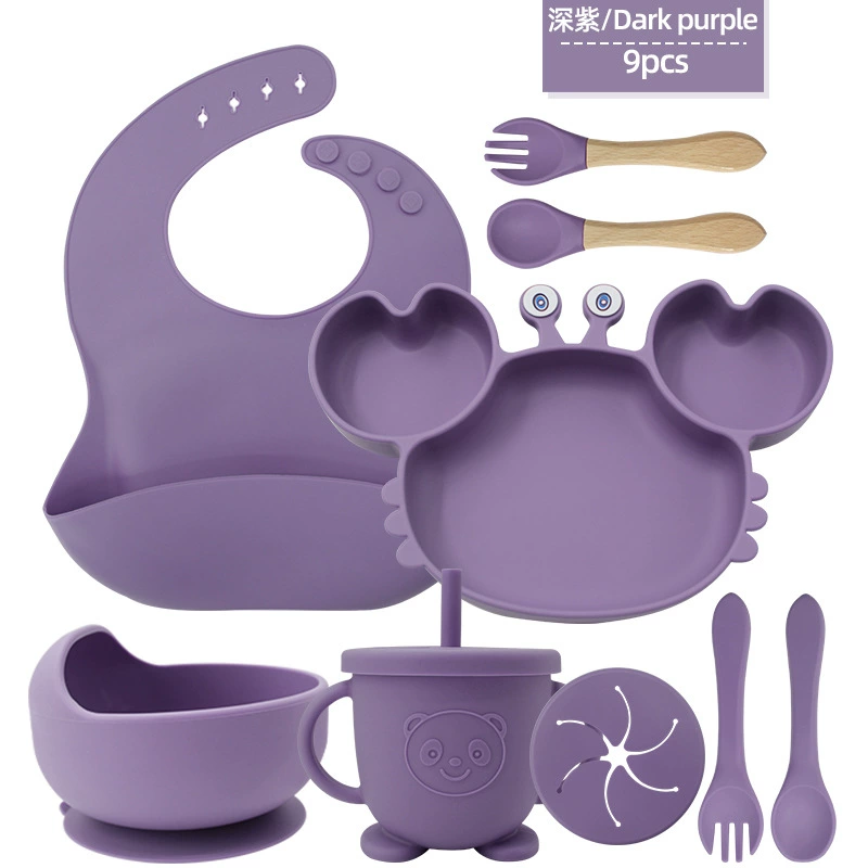 Children's silicone tableware, set, cartoon food silicone, dinner plate