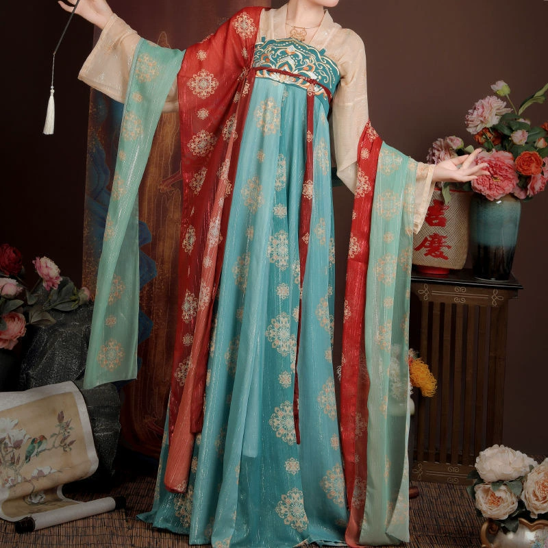 Hanfu Tang в китайском стиле женская вышивка с грудной клеткой и юбкой весной и летом