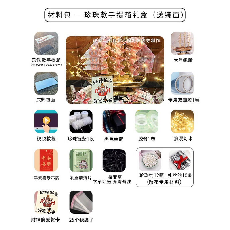 一帆风顺有钱花礼盒帆船diy男生日礼物520送老公男士男友惊喜实用|undefined