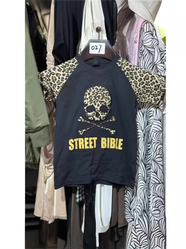 日牌中古着サブカルチャーパンク半袖tシャツヴィンテージレトロヒョウ柄刺繍ギャルショート丈トップス夏|undefined