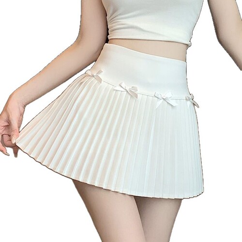 Women's Summer New White Pleated Skirt, Zhang Yuanying Style, Sweet High-Waist A-Line Short Skirt for Wholesale