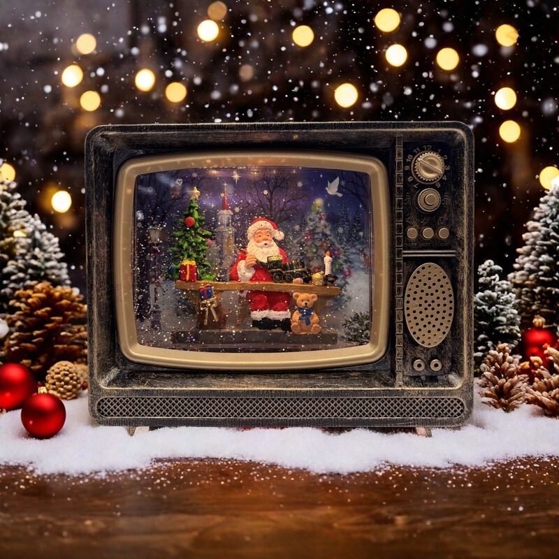 クロスボーダークリスマスギフトスノーフレーククリスタルランプテレビオルゴールオルゴール雪の装飾品クリスマス装飾|undefined