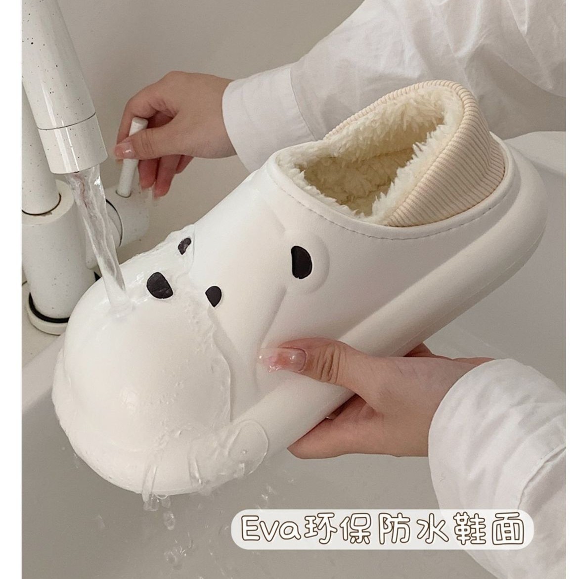 Zapatillas de algodón impermeables para mujeres invierno hogar interior cálido felpa de suela gruesa antideslizante al aire libre zapatos acolchados de algodón para hombres