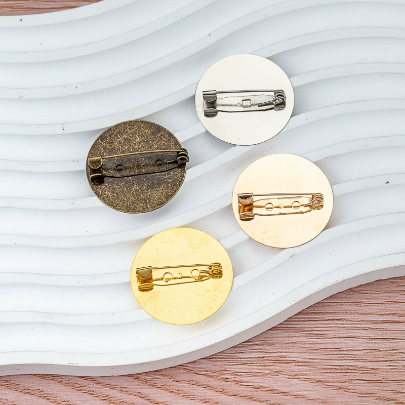 Прямые поставки с фабрики, булавка для нижнего диска на плоской подошве, ювелирные аксессуары «сделай сам», круглая брошь-лоток, корсаж, основа, пряжка для диска, булавка