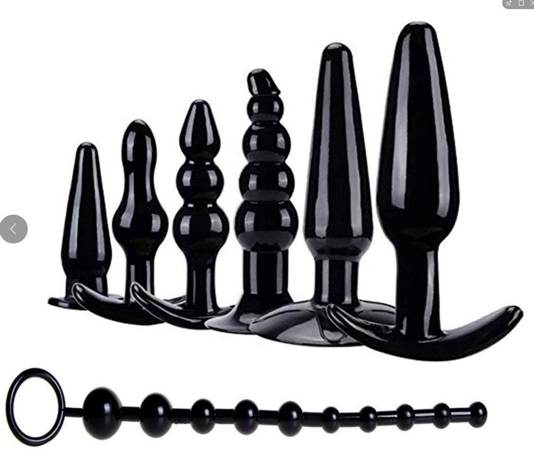 7 블랙 게스트 선택 항문 플러그 세트