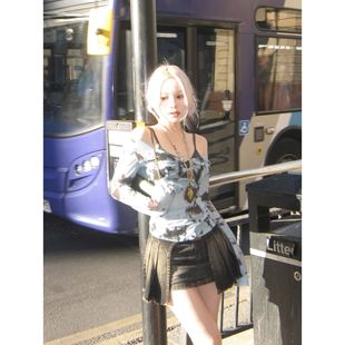 Summer 2025 New Style Pure Desire V-Neck Slim-Fit Elastic Mesh Tie-Dye Sunscreen Long Sleeve Design Niche Spice Girls Quick-Drying