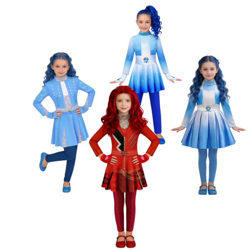 Halloween New European and American Style 'Descendants 5' Little Red Cosplay Costume, Stage Performance Outfit, 3D Digital Print, Direct Sale Halloween New European and American Style 'Descendants 5' Little Red Cosplay Costume, Stage Performance Outfit, 3D Digital Print, Direct Sale