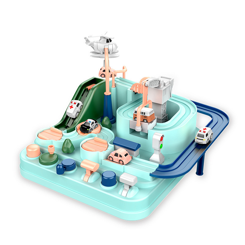 Nuevos juguetes de aventura de coche de ingeniería transfronteriza inercia pista deslizante juguetes educativos de novedad para niños