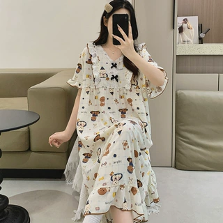 2026胖妹妹100-300斤超大码加长睡裙夏季薄款睡衣宽松家居服ins潮