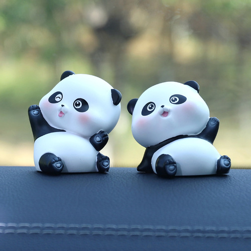Panda Gugu Mini Figurine | Creative & Cute Panda Decor | Healing Cartoon Car Accessories for Wholesale