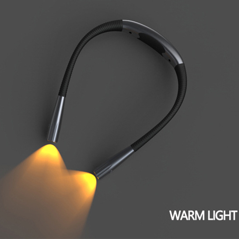 Br Neck Lamp Led Neck Ring Light Hanging Neck Lamp Study Reading Light Night Running Lighting Versatile Flexible Tube Shape 9-Level Adjustment