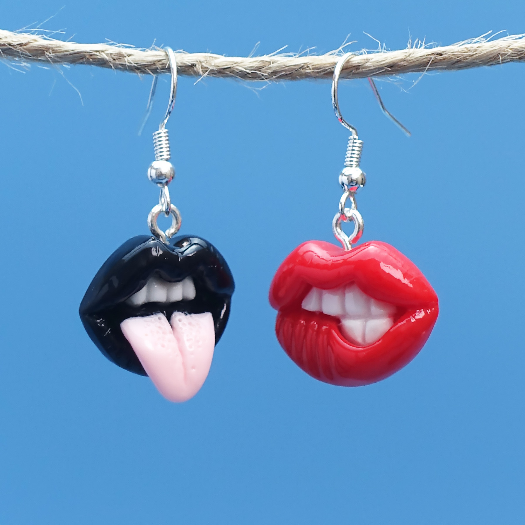 1 Pair Elegant Sweet Lips Plating Plastic Copper Silver Plated Ear Hook display picture 2