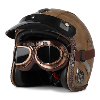 Motosiklet dəbilqələri – Helmet for Men and Women - m-brown-copper-mirror-free-hat-brim-face-towel