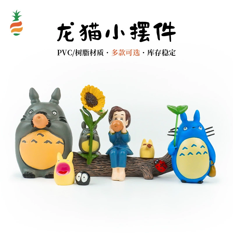 Фигурка шиншиллы из смолы для аквариума, самодельная, с листьями клевера, декор для салона автомобиля в стиле Хаяо Миядзаки, товары Хаяо Миядзаки