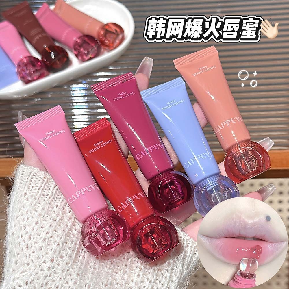 Cappuvini Fruit Light Lip Gloss Moisturizing and Clear Korean-Style Mirror Water Gloss Lip Glaze Student Domestic Cosmetics