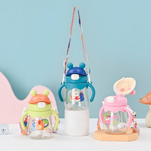 新款儿童塑料吸管杯学饮杯婴儿喝水杯宝宝卡通幼儿园学生水壶防摔