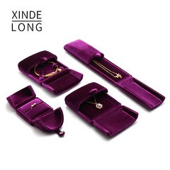 雙開絲絨首飾盒戒指盒對戒盒珍珠禮品盒吊墜項鍊盒手鐲手鍊飾品盒