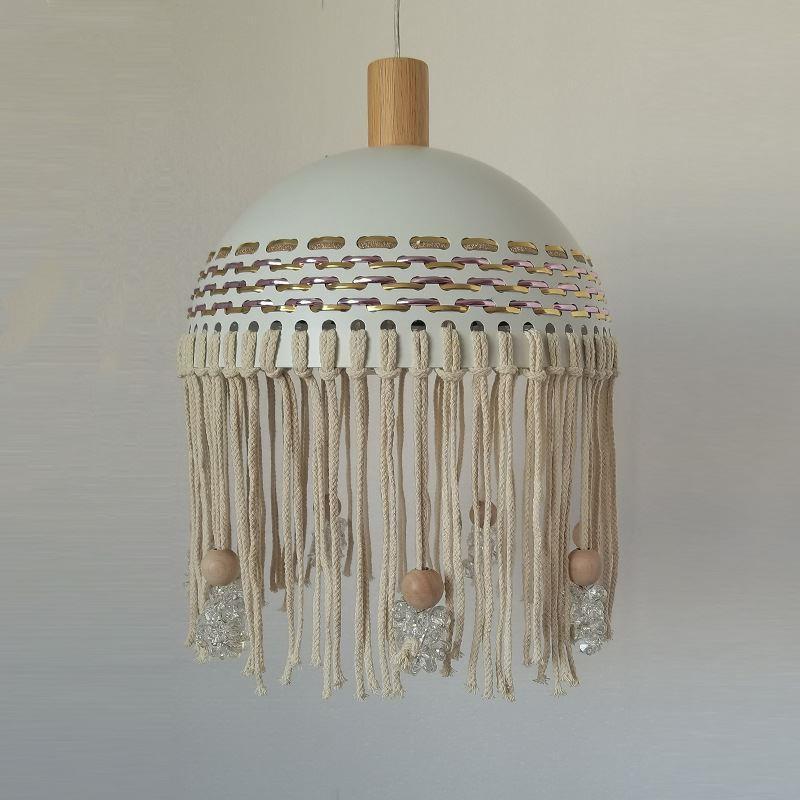 Retro Style Bohemian Style Bedroom B&B Inn Artwork Hand-Woven Cotton Thread Lampshade Decorative Chandelier Retro Style Bohemian Style Bedroom B&B Inn Artwork Hand-Woven Cotton Thread Lampshade Decorative Chandelier