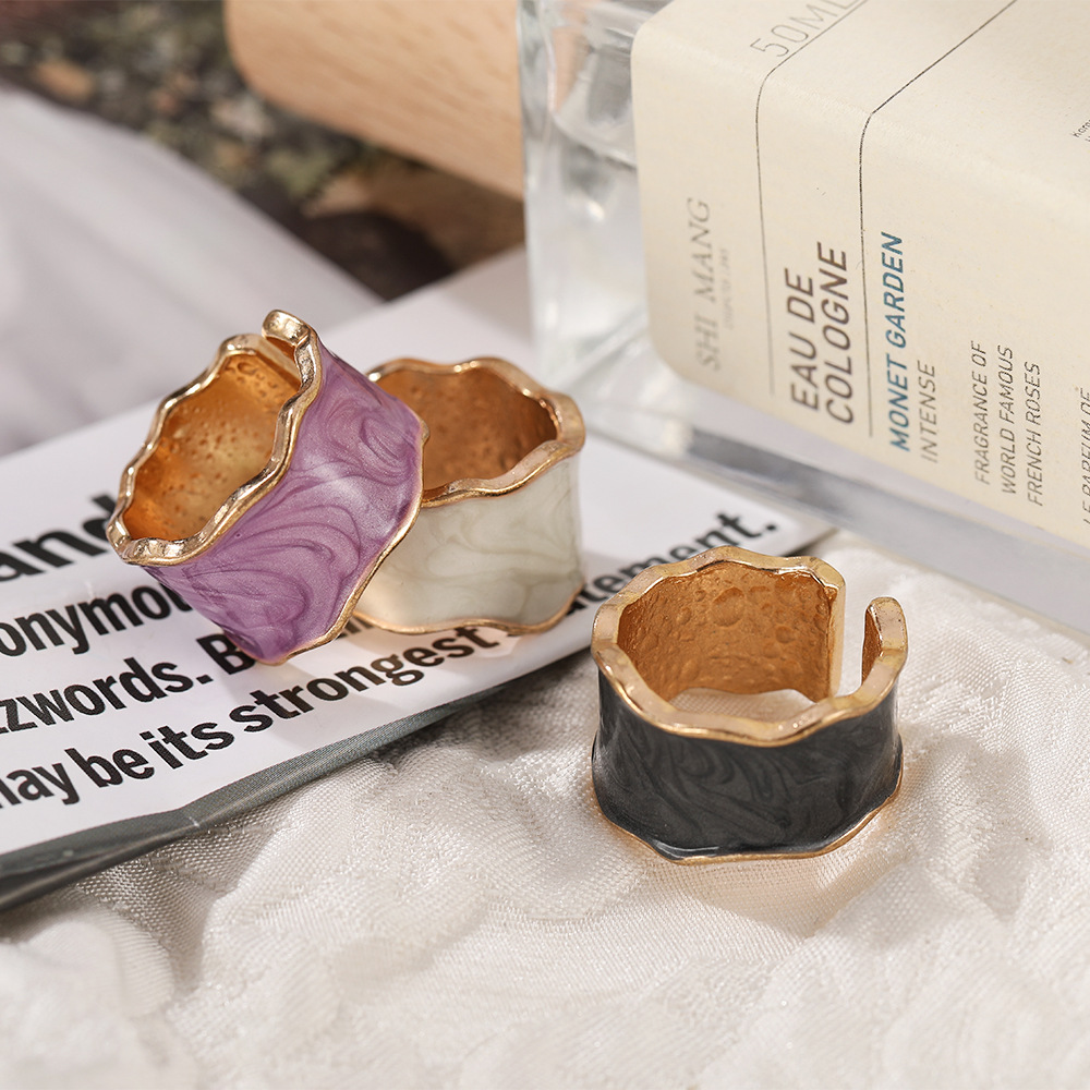 fashion simple spray color open alloy ring