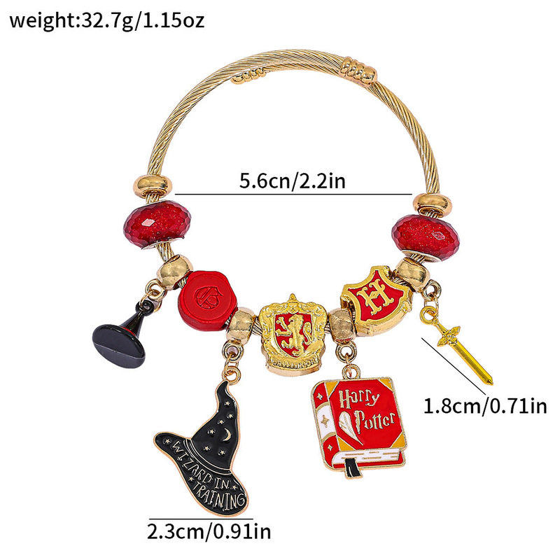 Harry Potter Hogwarts House Emblem Themed Bracelet and Earring Set Slytherin Bracelet