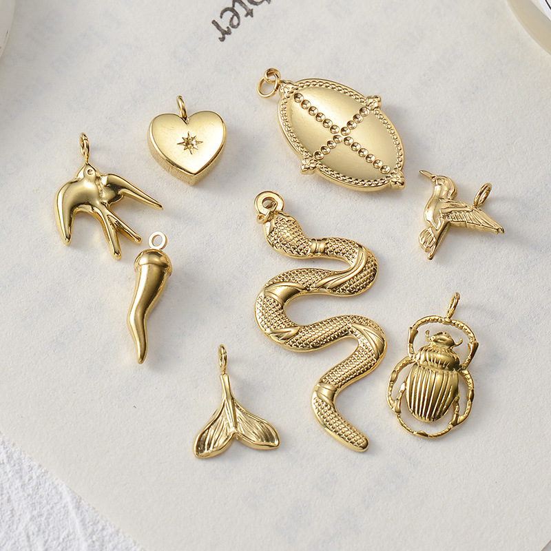 Fashion Snake Fish Tail Bird Stainless Steel Plating Jewelry Accessories 1 Piece