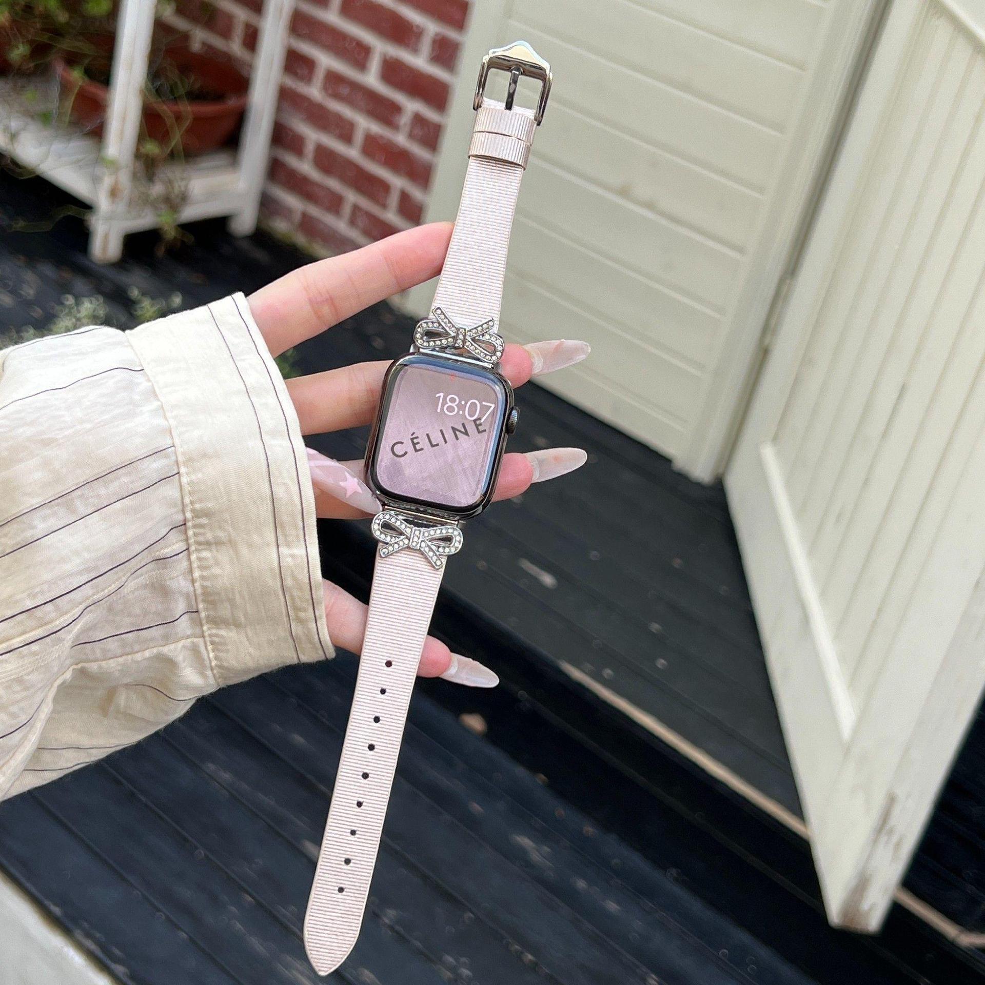 Adecuado para Apple Watch Correa applewatch678 de las mujeres se reloj Correa S8 nuevo avanzado metal cuero