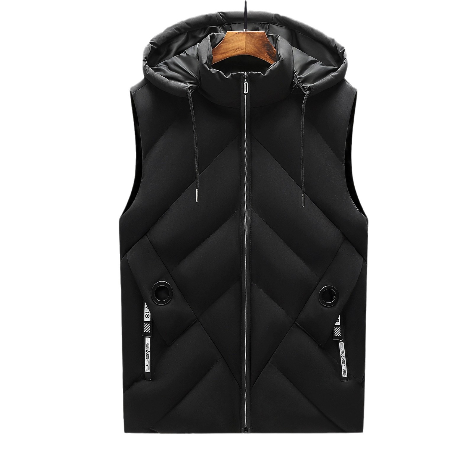M - 6XL hombre otoño invierno chaleco de algodón de pluma hombre invierno chaqueta caliente de gran tamaño hombre moda guapo clip de caballo casual