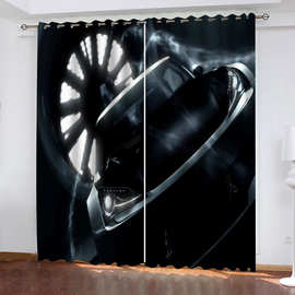 图片尺寸定 制丝绒麻遮光打孔窗帘数码打印热转移印花窗帘布批发