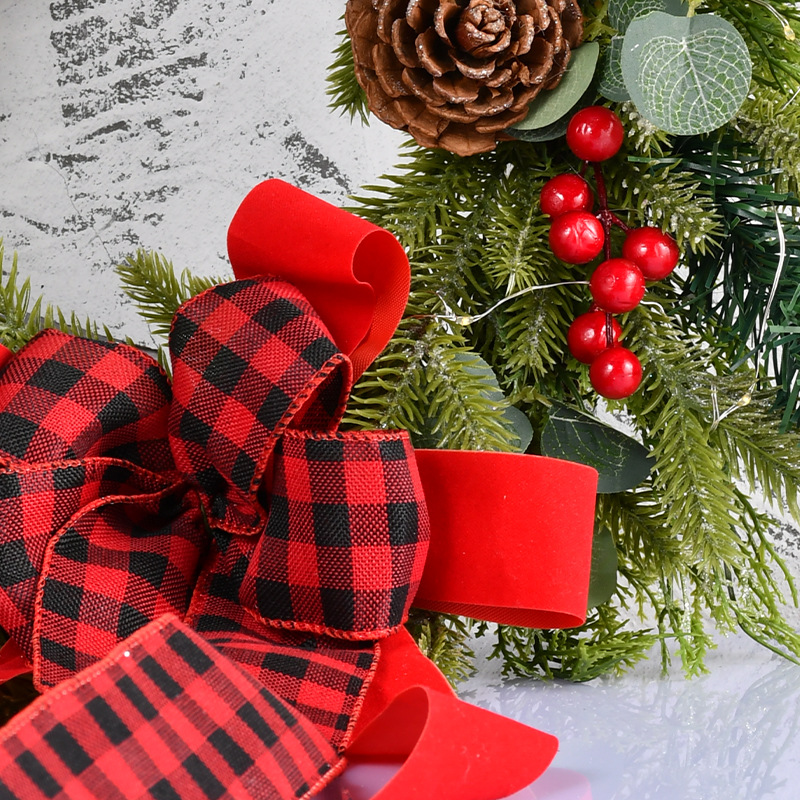 Couronne de simulation PE suspendue de 45cm, lumière LED, décoration suspendue pour fenêtre et porte, nouvelle collection_voghion.com