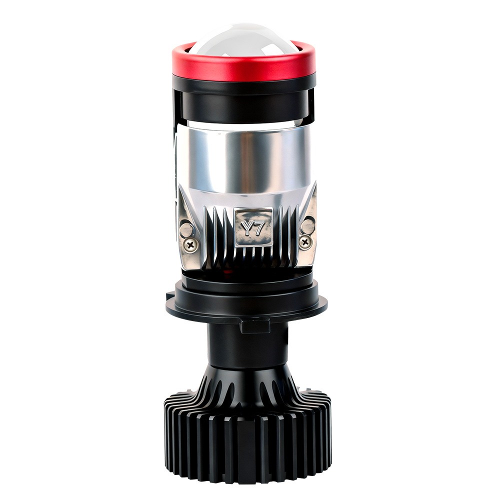 Faros LED de automóviles Y7 con lentes de luz alta y baja superbrillante en un faro luminoso oscuro faro general ojo de pez