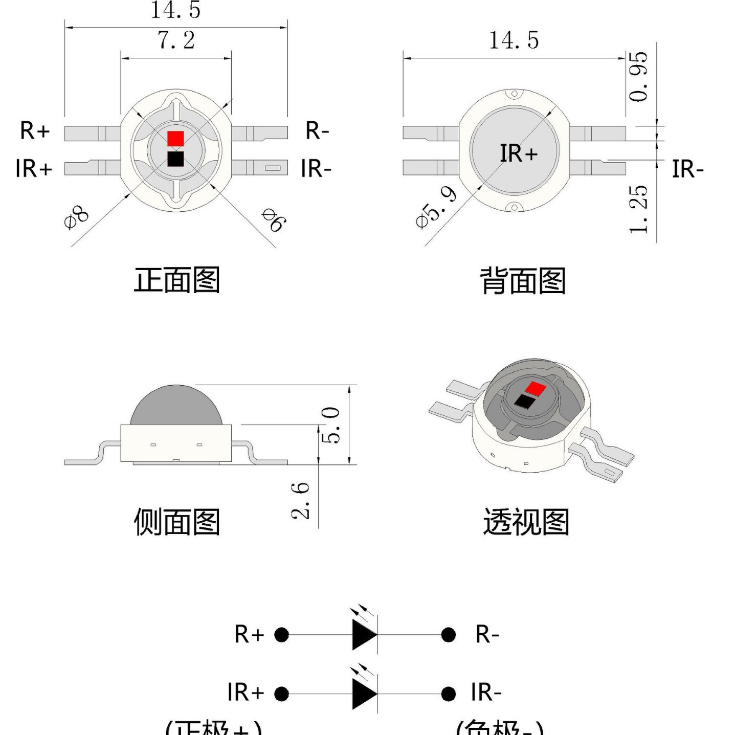 ��Ʒ������850NM��660NM����led���������˫ɫҽ�Ƶ���LED