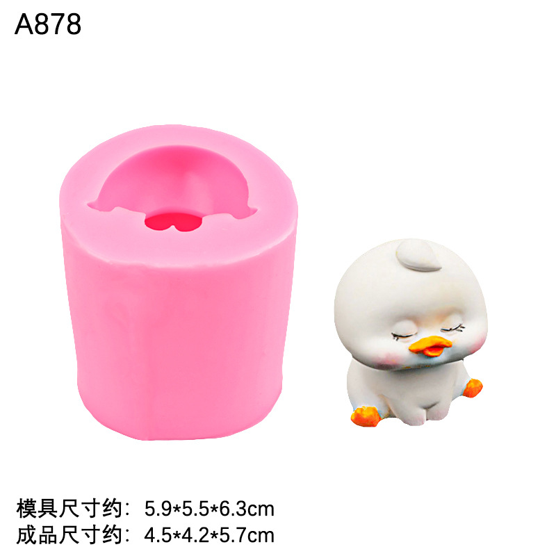 DIY lindo pequeño pato decoración tridimensional molde de silicona aromaterapia yeso vela decoración del coche molde del cubo de hielo