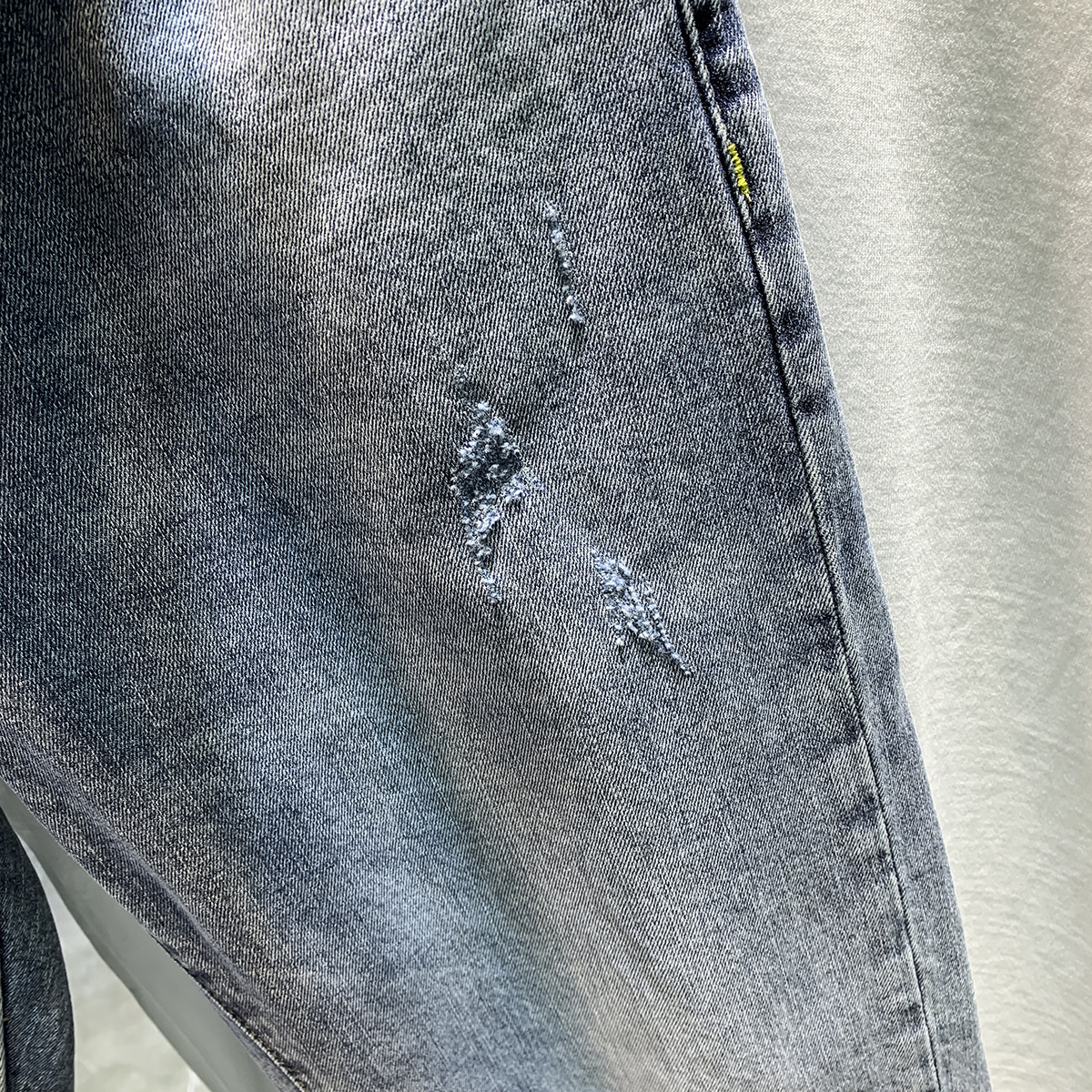 Jean délavé haut de gamme pour hommes, nouvelle marque tendance, élastique, fuselé, polyvalent, coupe ajustée, épais, printemps et automne_voghion.com