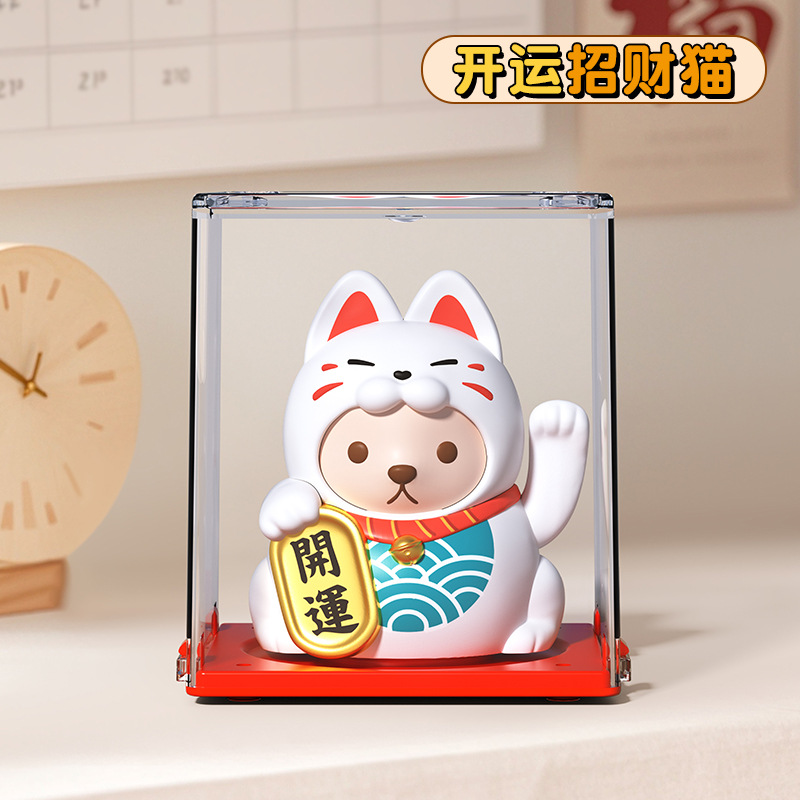 Gato de la suerte solar pequeño gato de la mano de la energía de la luz gato mini gato interior del coche regalo de la oficina decoración de apertura