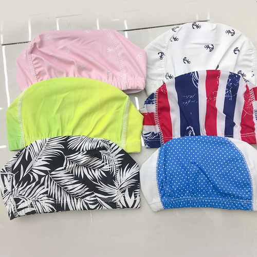 Manufacturer supplies printed solid color cloth cap adult swimming cap with paper multi-color positioning swimming cap wholesale