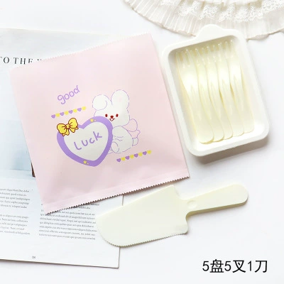 40 sets of pulp trays, disposable knife and fork trays, tableware, birthday cake trays, party, plastic set