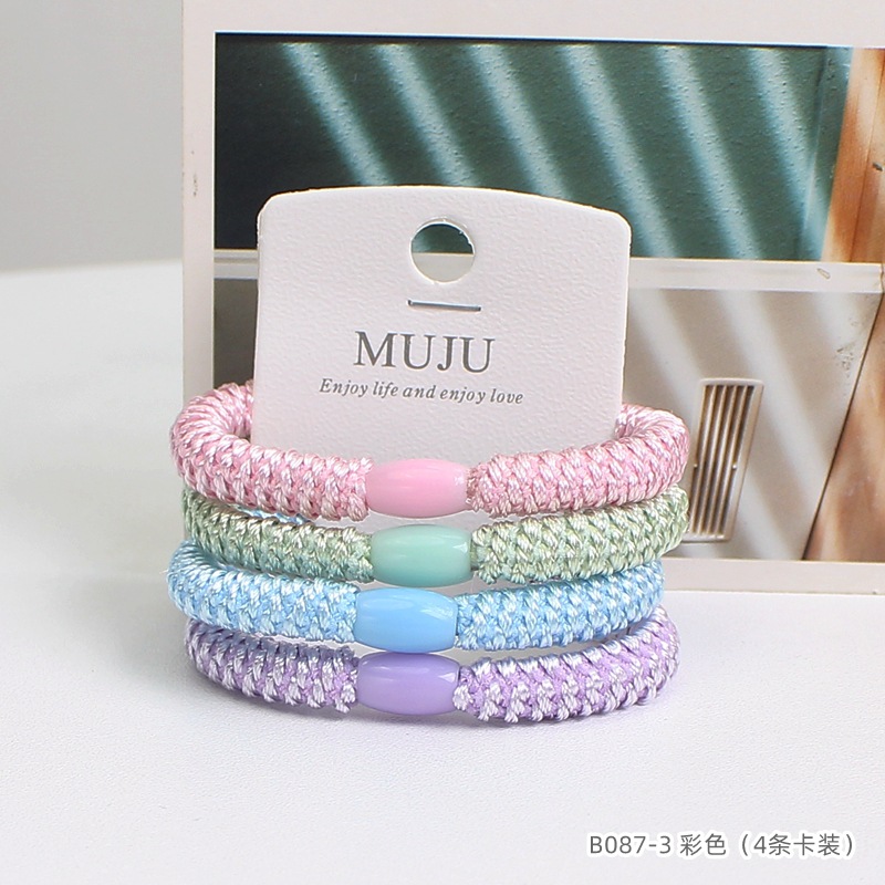 [Carga de tarjeta] sensación de alto nivel coreano de cabello de código de barras de moda de alta elasticidad de cabello anillo de cabello correa de cola de caballo