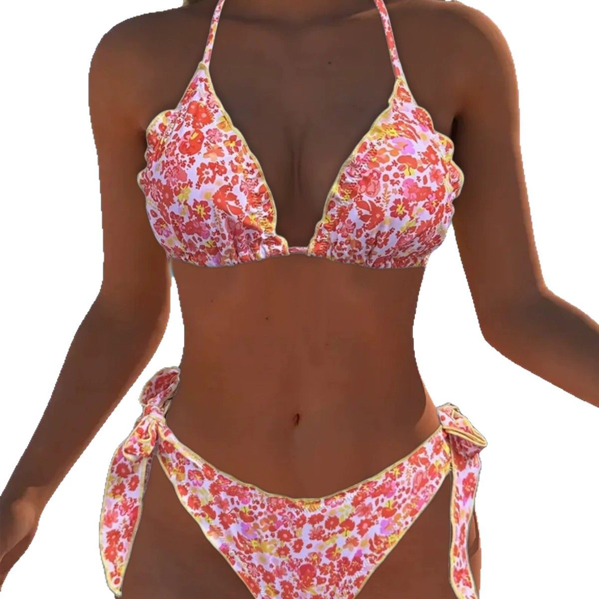 Sexy split swimwear, Amazon, floral print